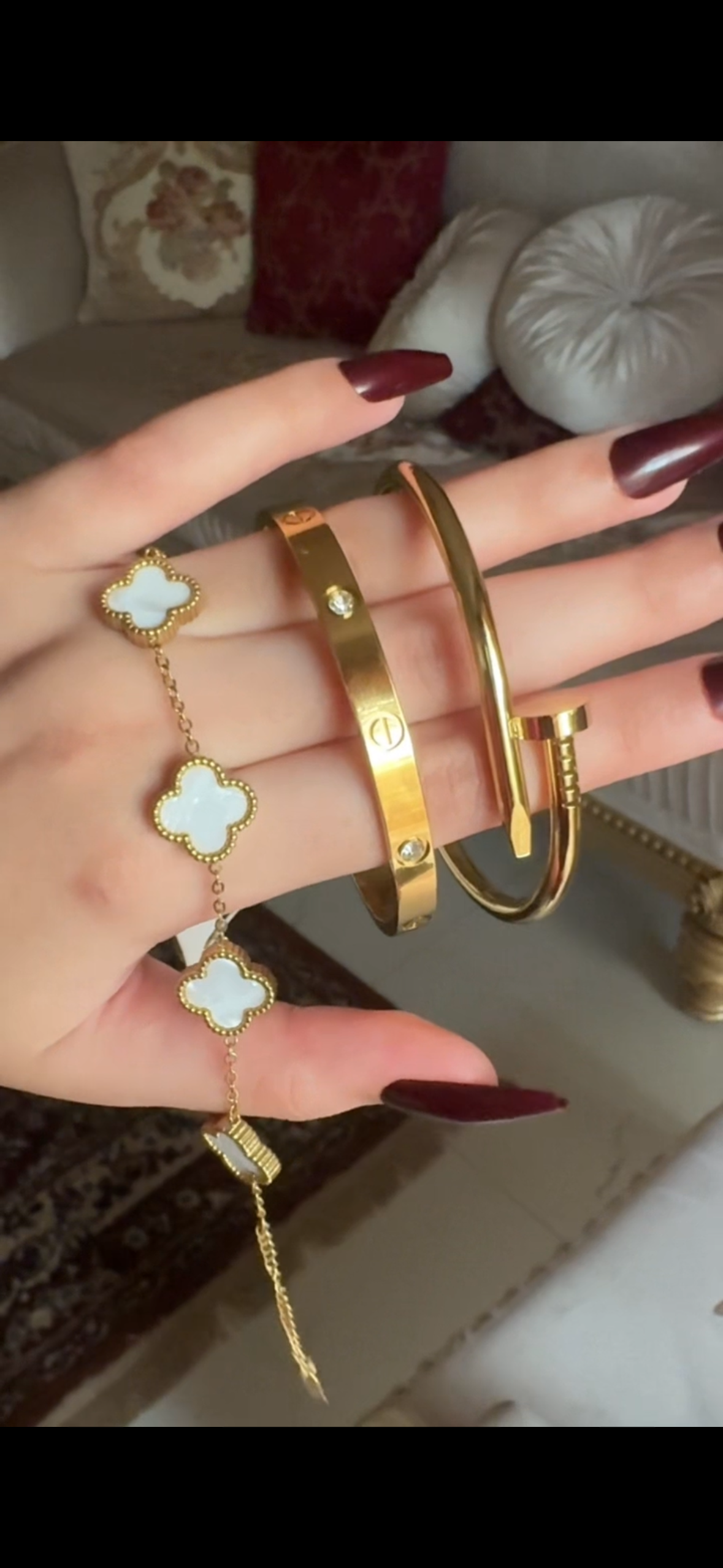 Clover & Gold bracelet Stack ( Set of 3)