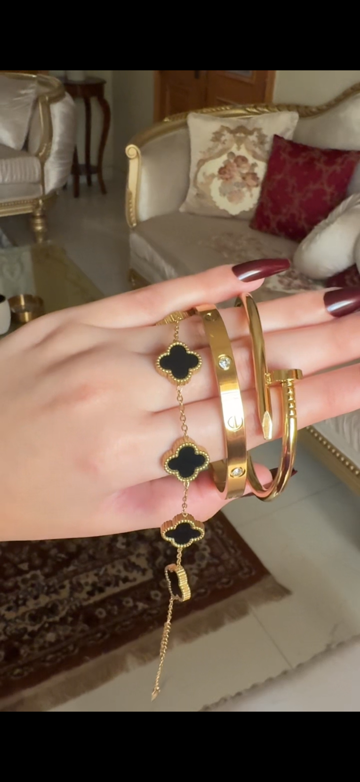 Clover & Gold bracelet Stack ( Set of 3)